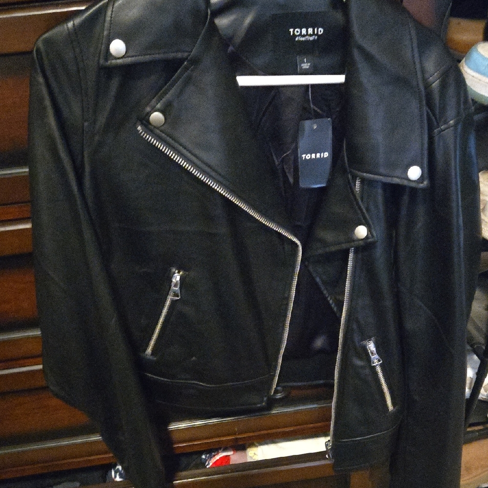 Torrid Black Leather Biker Jacket